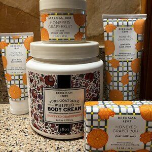 Beekman 1802 Honeyed Grapefruit Set!! Jumbo Body Cream , 2 hand creme's , etc.